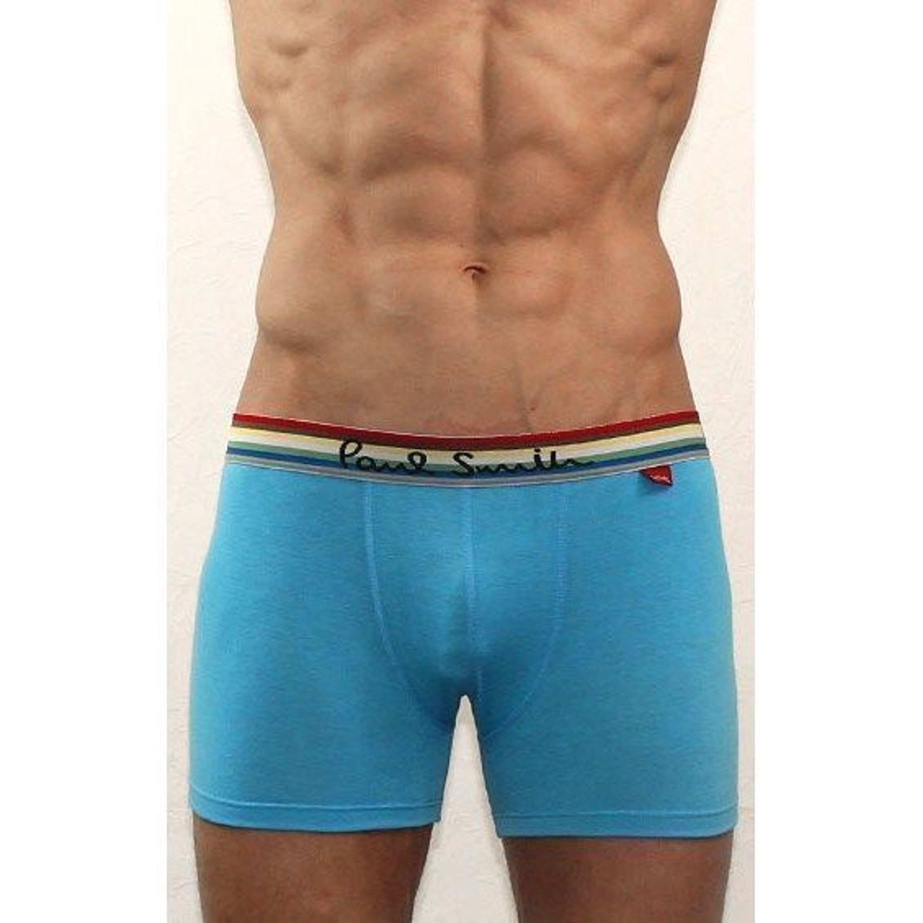 Мужские трусы боксеры завышенные голубые Paul Smith Blue фото 1