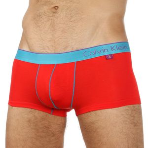 Фото Мужские трусы хипсы красные  с голубой резинкой Calvin Klein One Boxer