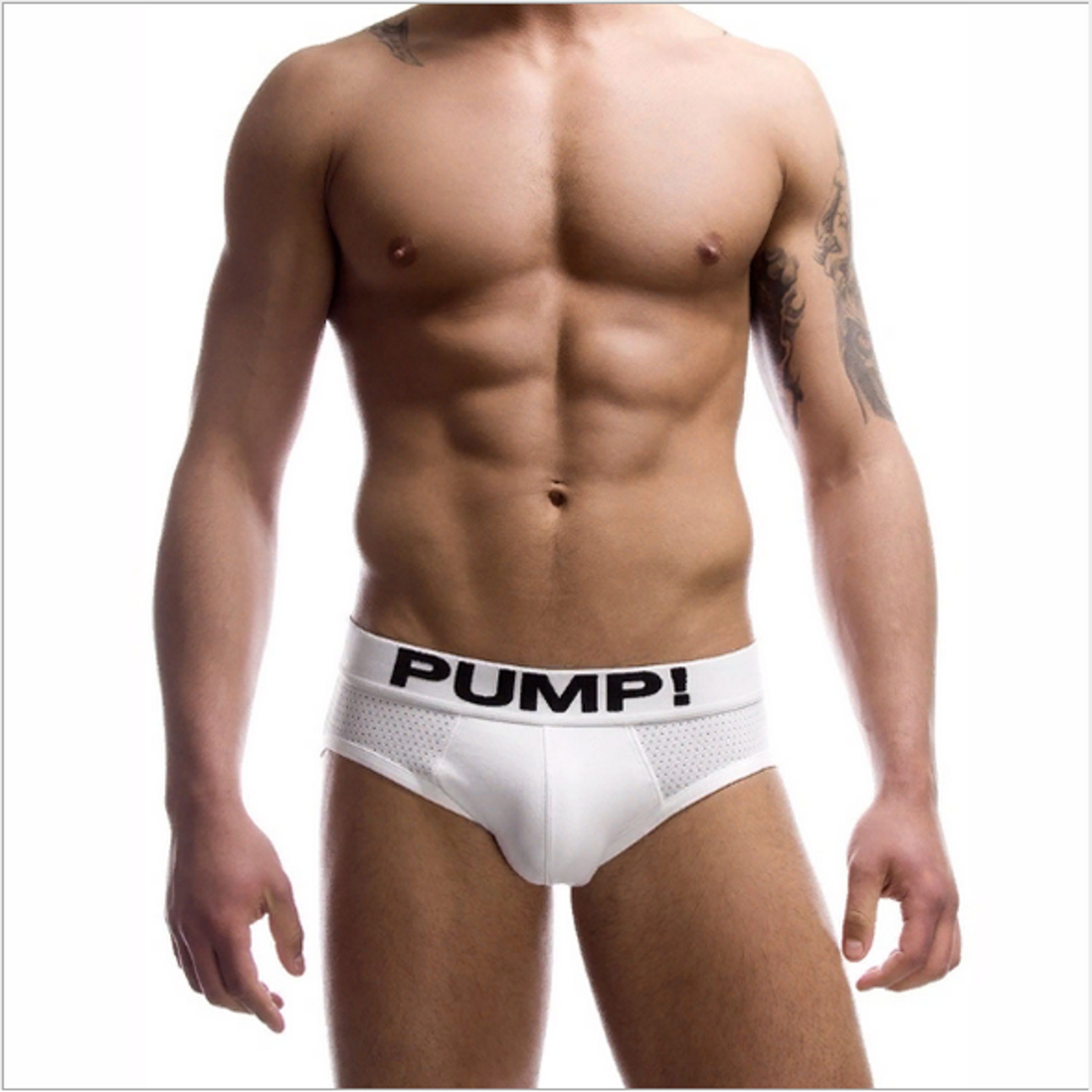 Мужские трусы брифы белые в сетку Pump! H589-1 фото 1