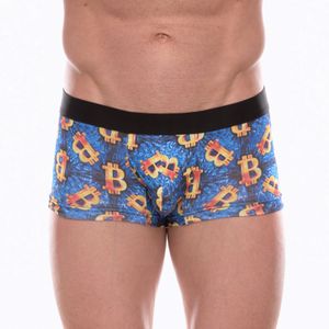 Фото Мужские трусы боксеры синие с разноцветным принтом Don Moris DM072209