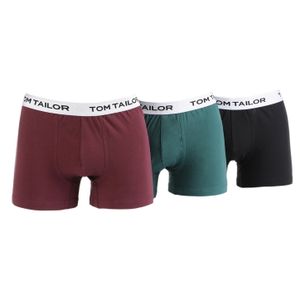 Фото Мужские трусы боксеры набор 3в1 (бордовый, зеленый, черный) Tom Tailor 70526/6061 430