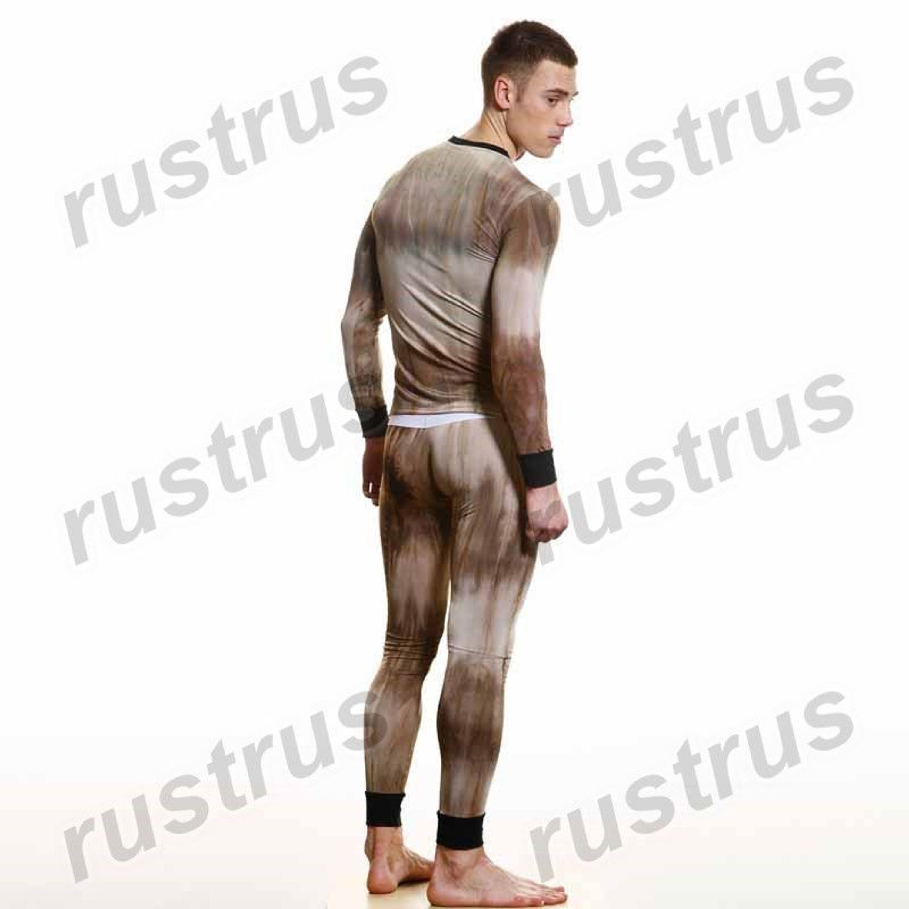 Мужской лонгслив коричневый Wang Jiang WG00147 фото 2