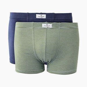 Фото Мужские трусы боксеры набор из 2-х штук (темно-синие, зеленые в полоску) Tom Tailor 70475/6061 322
