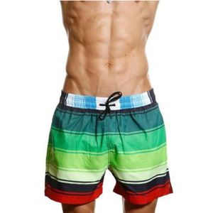 Фото Мужские пляжные шорты Super Dy в зеленую полоску 
