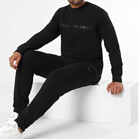 Фото Мужской домашний костюм черный: толстовка и штаны Emporio Armani  111943_3F595 00020