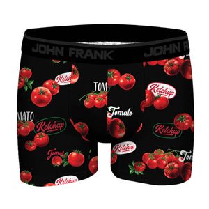 Фото Мужские трусы боксеры черные с принтом JOHN FRANK JFBDMOD147-TOMATO