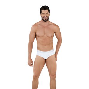 Фото Мужские трусы брифы белые с сетчатыми вставками Clever Moda LUCERNA BRIEF 103301