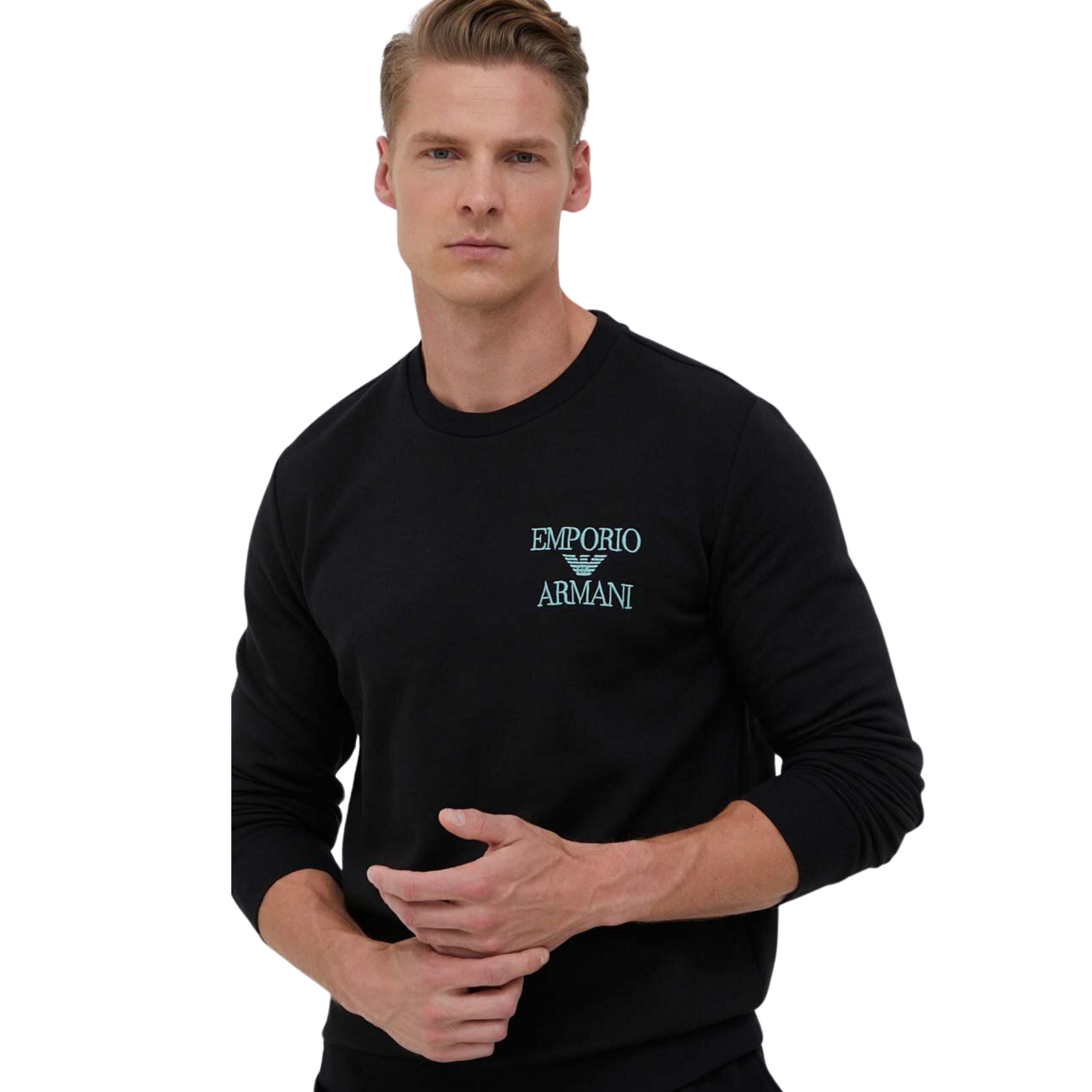 Мужской домашний костюм черный: толстовка и штаны Emporio Armani  111943_3F571 00020 фото 3