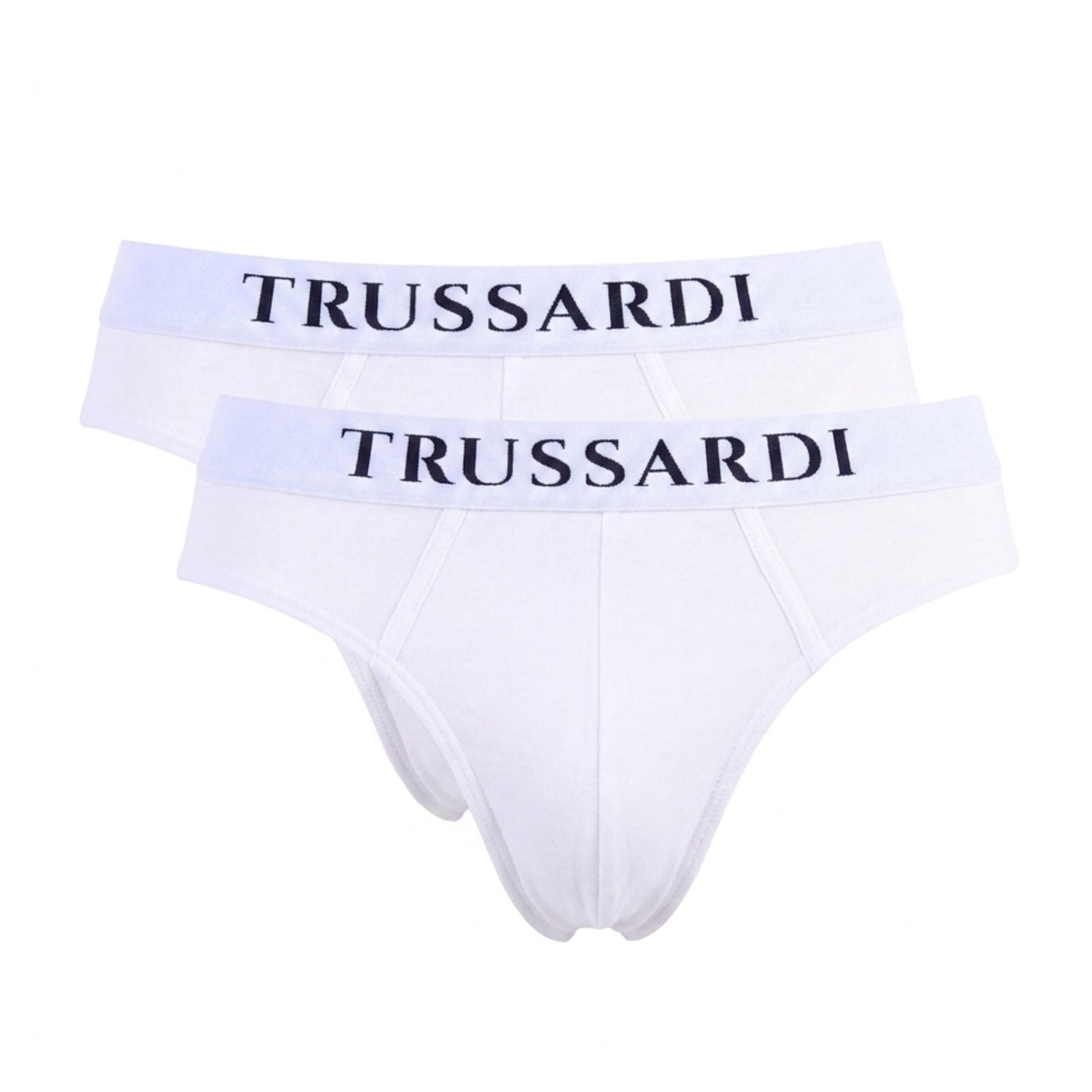 Набор мужских трусов брифов 2в1 белые TRUSSARDI TRU2USP01 фото 1