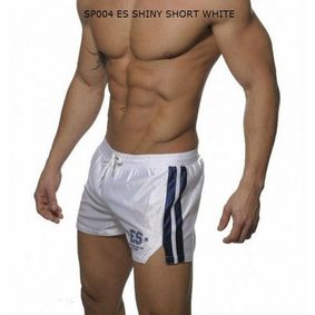 Фото Мужские спортивные шорты белые с синими полосами ES Collection SHORTS WHITE BLUE