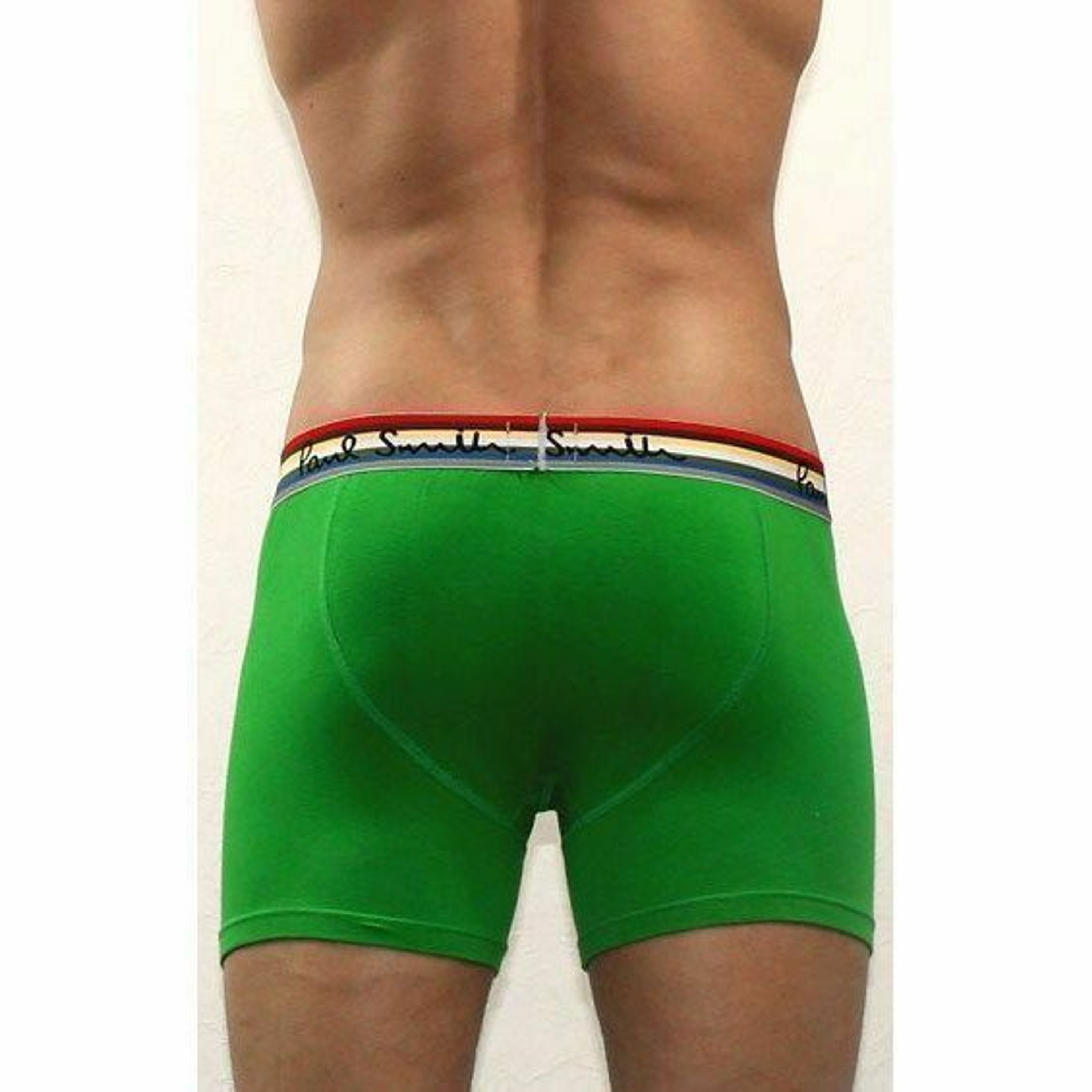 Мужские трусы боксеры завышенные зеленые Paul Smith Green фото 2
