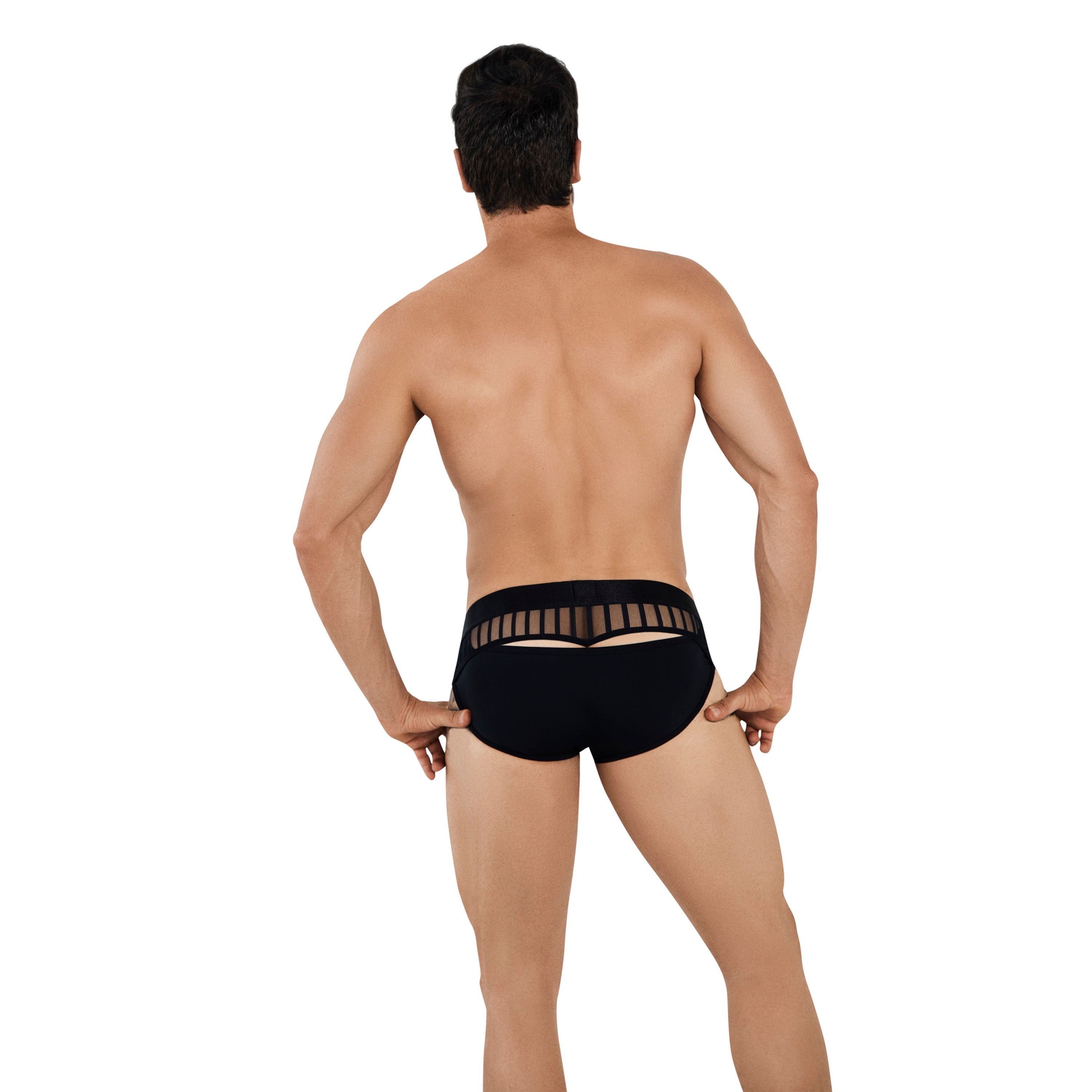 Мужские трусы брифы черные с сетчатыми вставками Clever Moda LUCERNA BRIEF 103311 фото 2