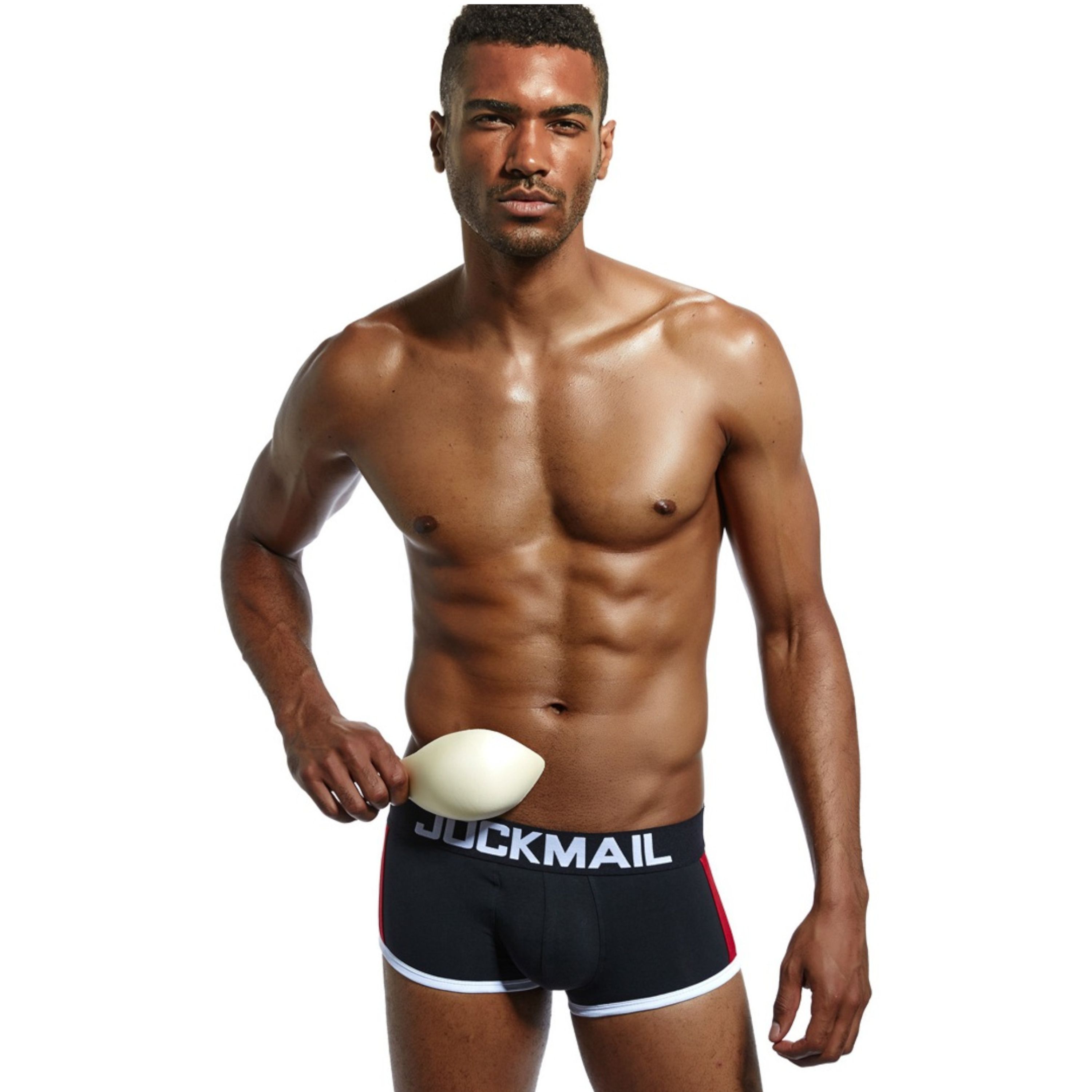 Мужские трусы боксеры черные с push up JOCKMAIL JM6030-2 фото 2
