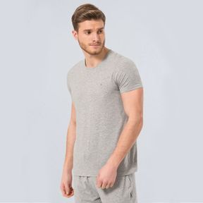 Фото Мужская футболка серый меланж с круглым вырезом Cacharel 2169