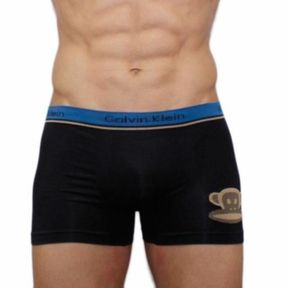 Фото Мужские трусы боксеры бесшовные Calvin Klein черные с обезьяной 