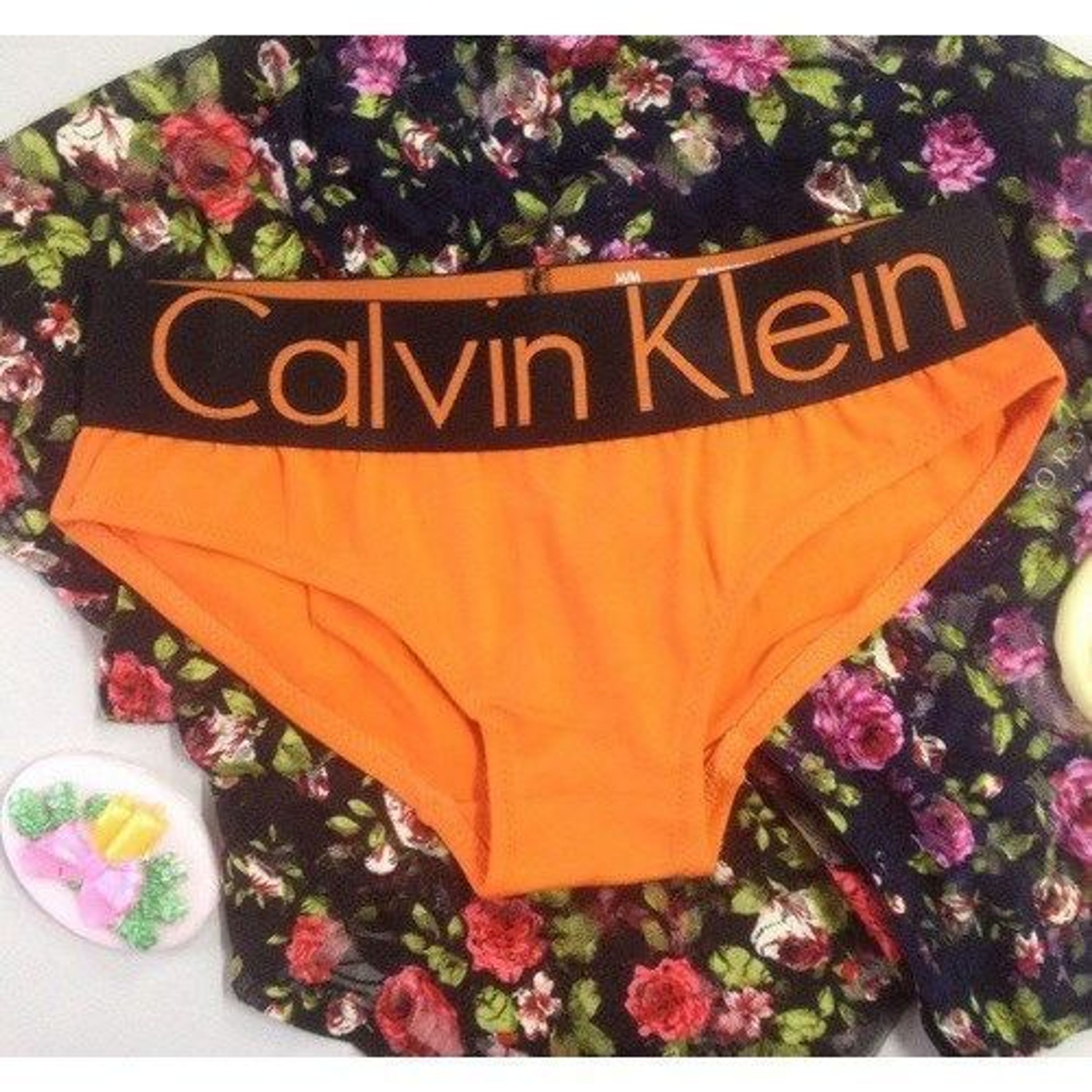 Женские брифы Calvin Klein Women Brief Black Orange фото 1