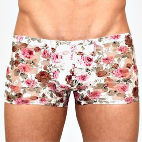 Фото Мужские трусы боксеры белые с розами Romeo Rossi Boxer RR00227