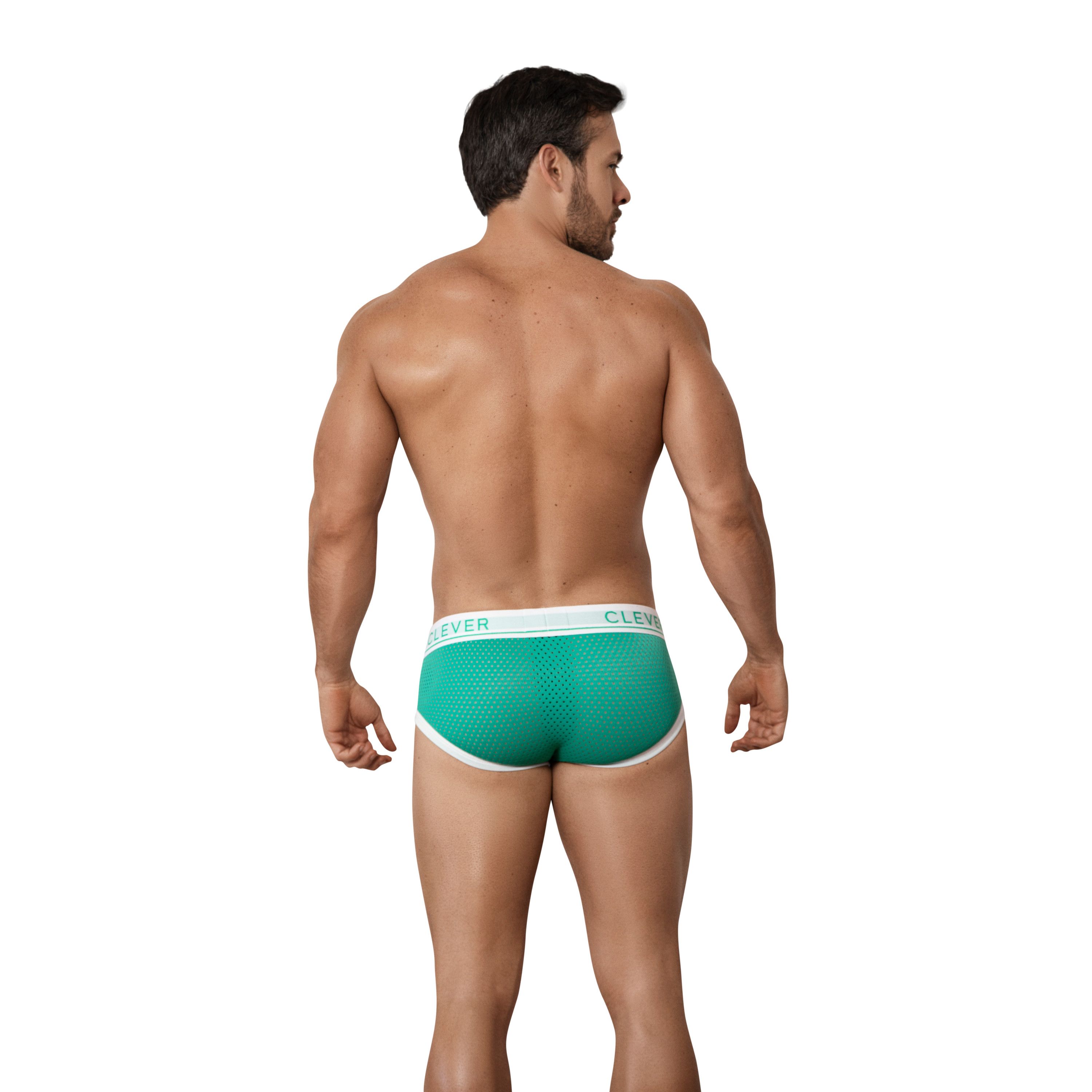 Мужские трусы брифы зеленые Clever Moda POWER PIPING BRIEF 155810 фото 3