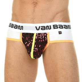 Фото Мужские трусы брифы белые с красными пайетками Van Baam VB0209