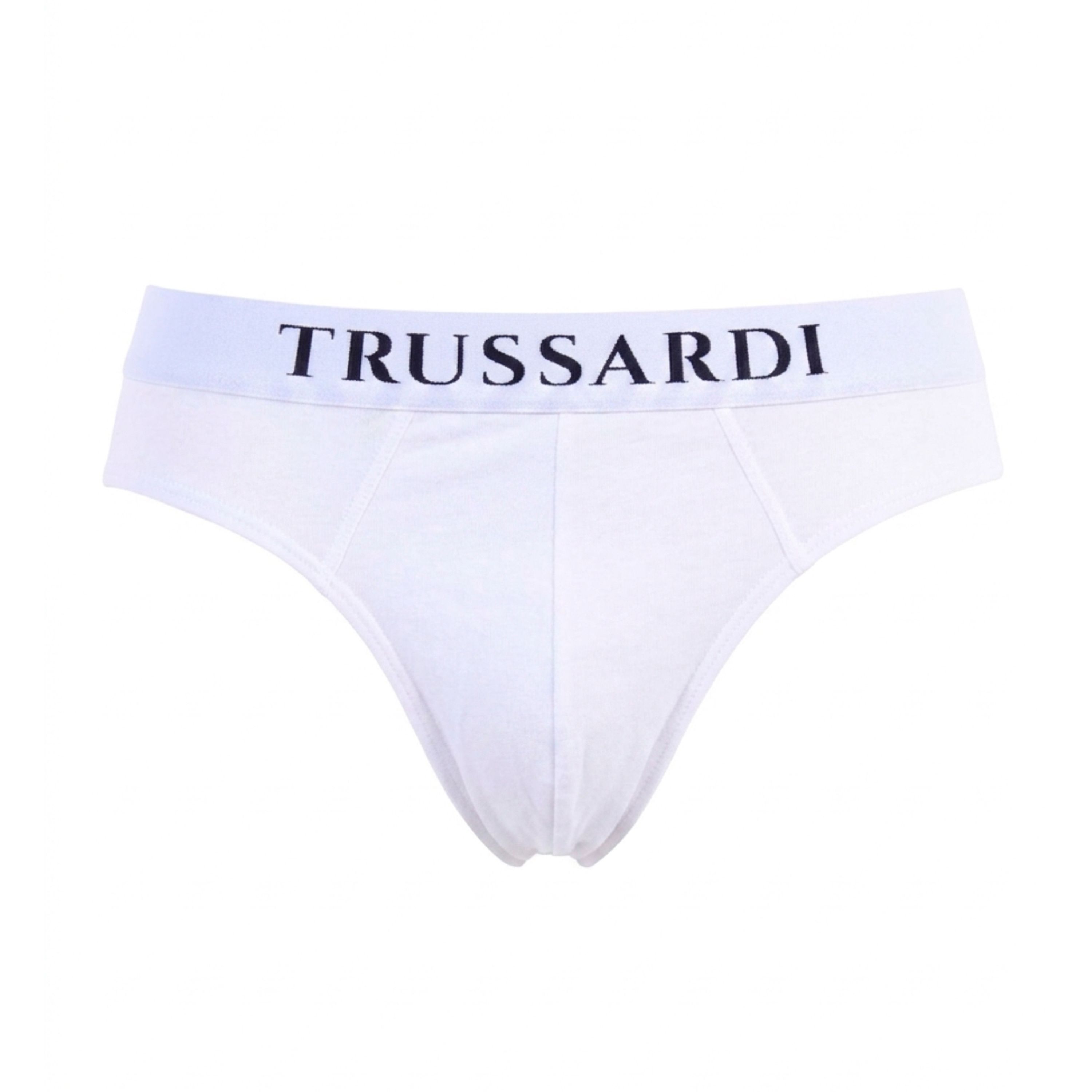 Набор мужских трусов брифов 2в1 белые TRUSSARDI TRU2USP01 фото 2