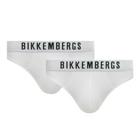 Фото Мужские трусы брифы белые набор 2 в 1 Bikkembergs ELEGANCE BKK1USP10BI/2