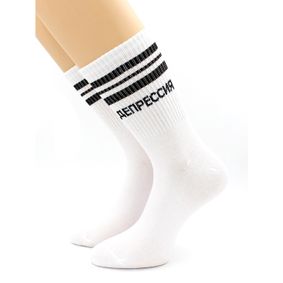Фото Носки с надписью "Депрессия" белые Hobby Line