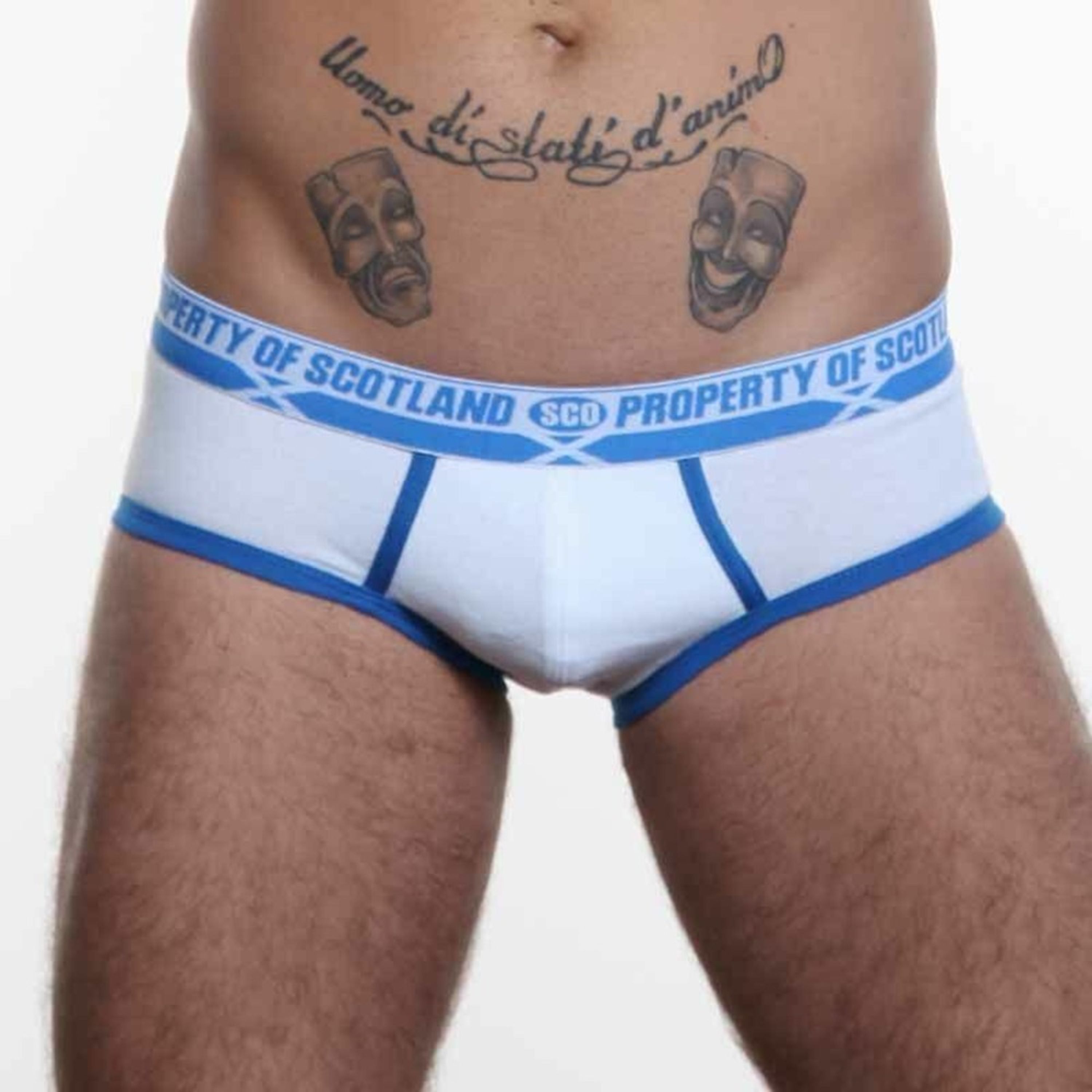 Мужские трусы брифы белые Aussiebum Property of Scotland White AB00127 фото 2