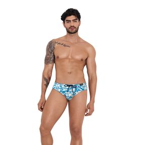 Фото Мужские плавки синие с принтом Clever Moda ADRIEL SWIMSUIT BRIEF 124607