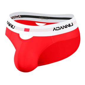 Фото Мужские трусы брифы красные с вырезом ADANNU AN7501-8