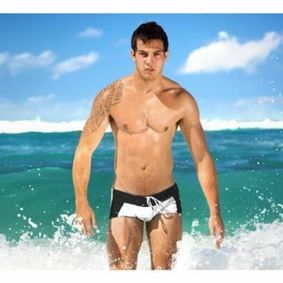 Фото Мужские плавки хипсы  черно-белые Aussiebum Handlebar Hip Zetland