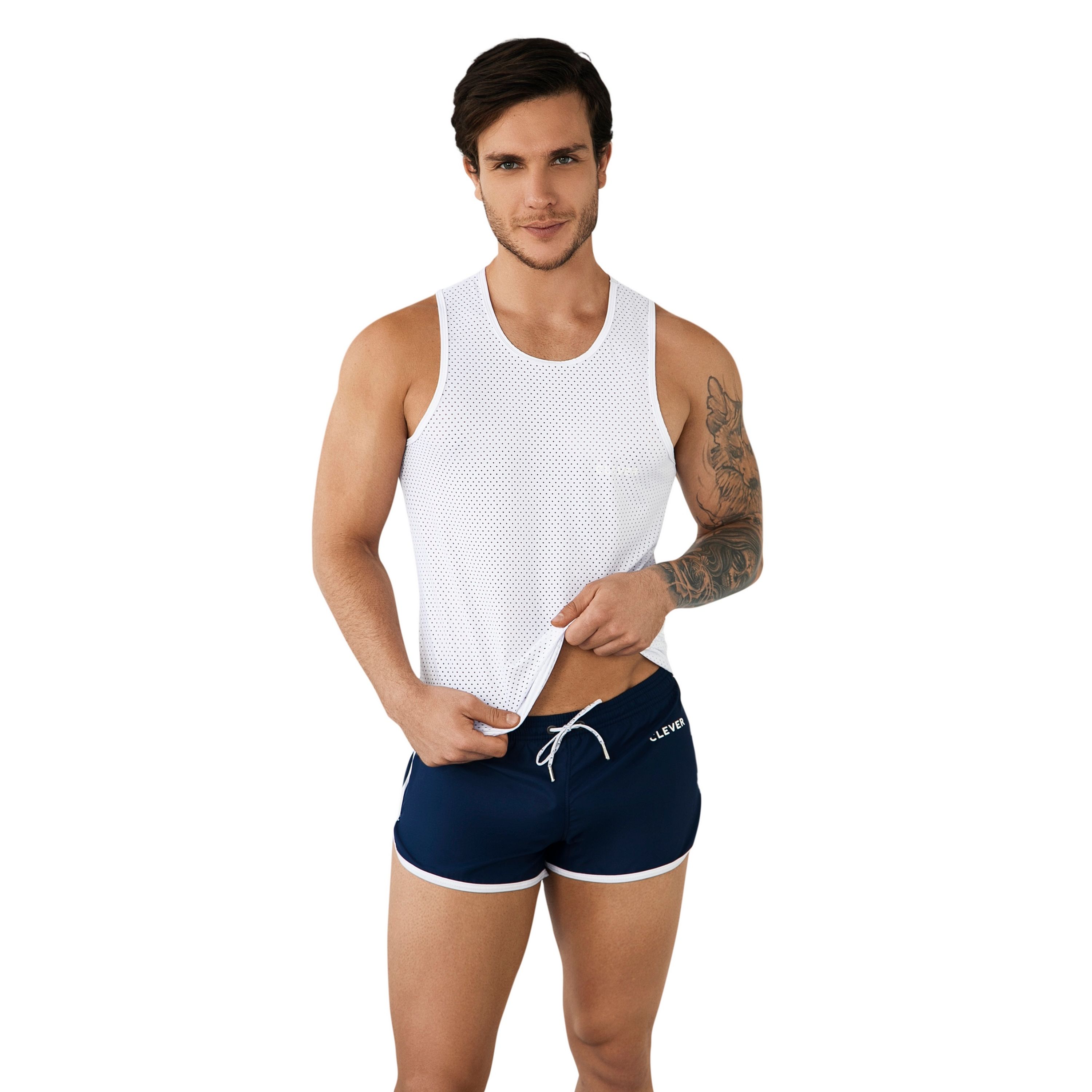 Мужская майка белая сетчатая Clever JOY TANK-TOP 096501 фото 1