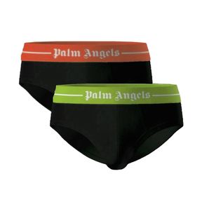 Фото Набор мужских трусов брифов 2в1 черные (оранжевый, зеленый) PALM ANGELS PLA1UMWSP02BI
