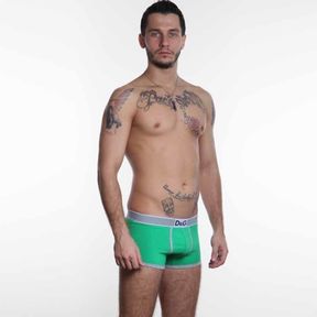 Фото Мужские трусы боксеры зеленые с серой резинкой D&G Green Boxer