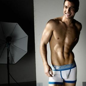 Фото Мужские трусы боксеры Aussiebum Lightening Hip White & Blue AB00200