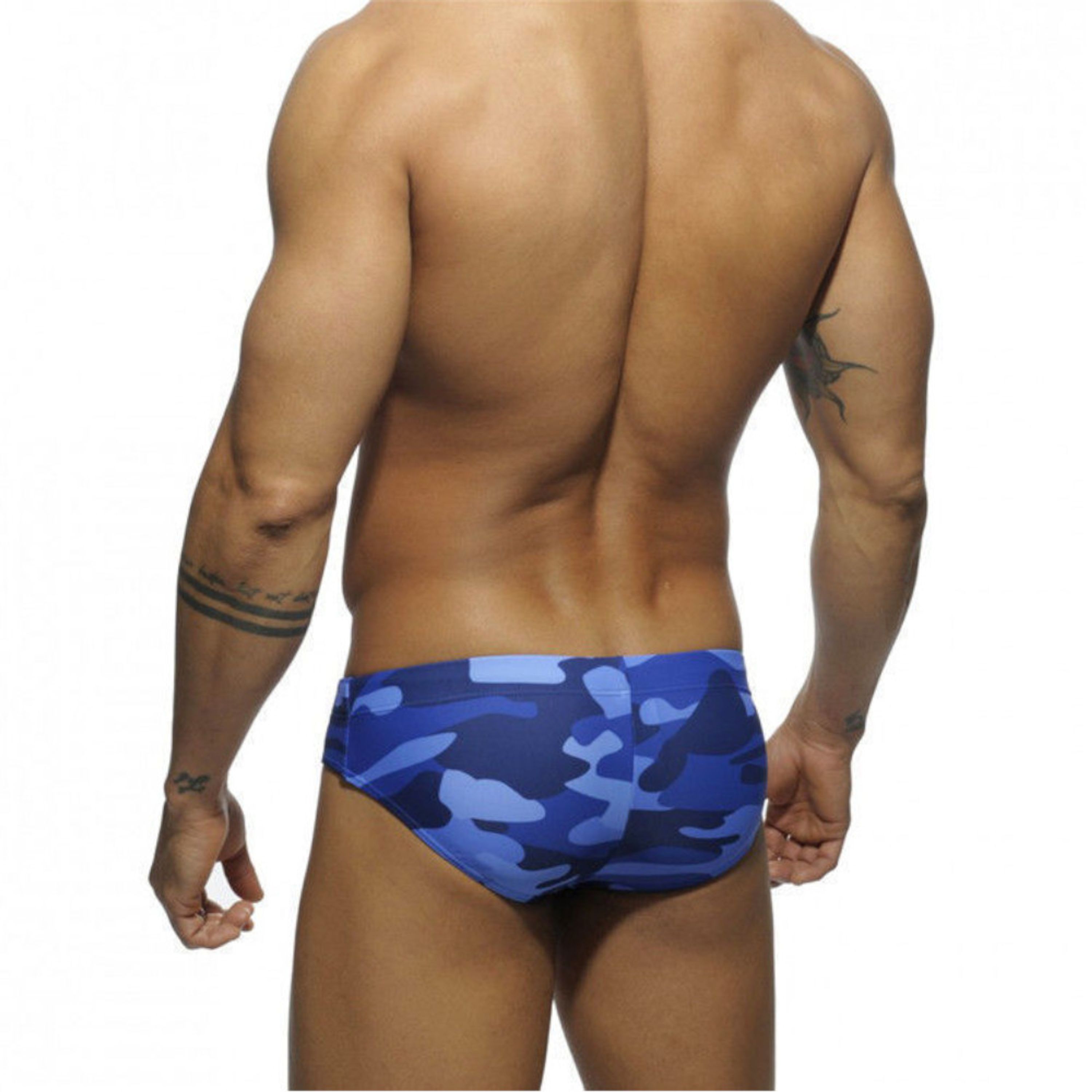 Мужские плавки брифы сине-фиолетовый камуфляж EUSSIEINQ Blue-Violet Camo фото 3