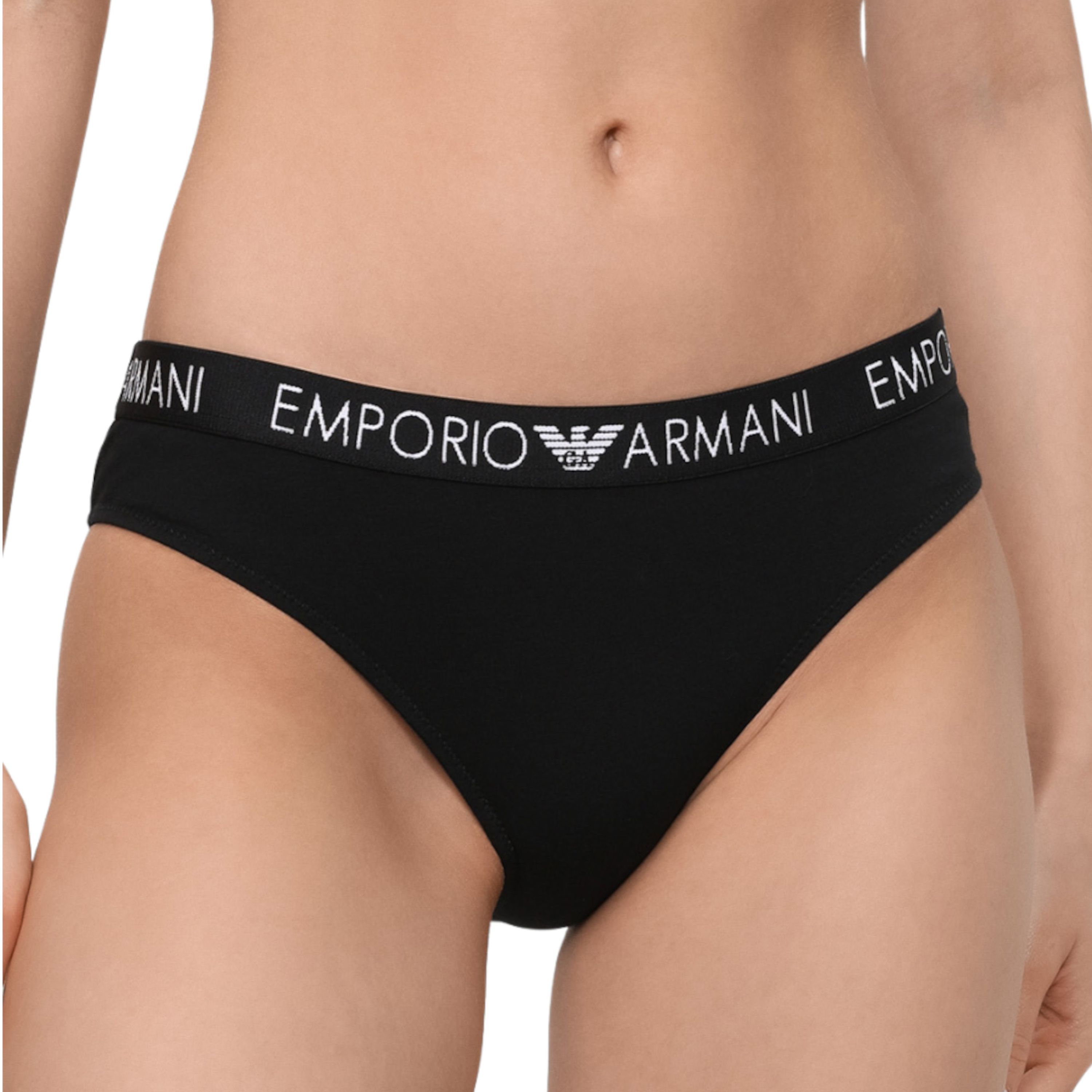 Женские трусы бразилиана набор из 2 штук (белый, черный) Emporio Armani 163337_СС318 00911 фото 6
