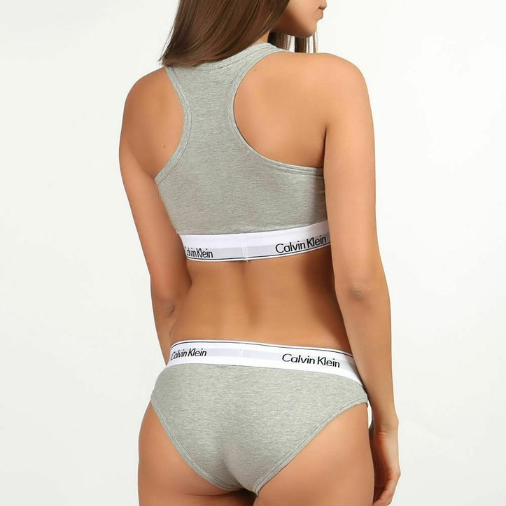 Womens grey calvin on sale klein underwear set