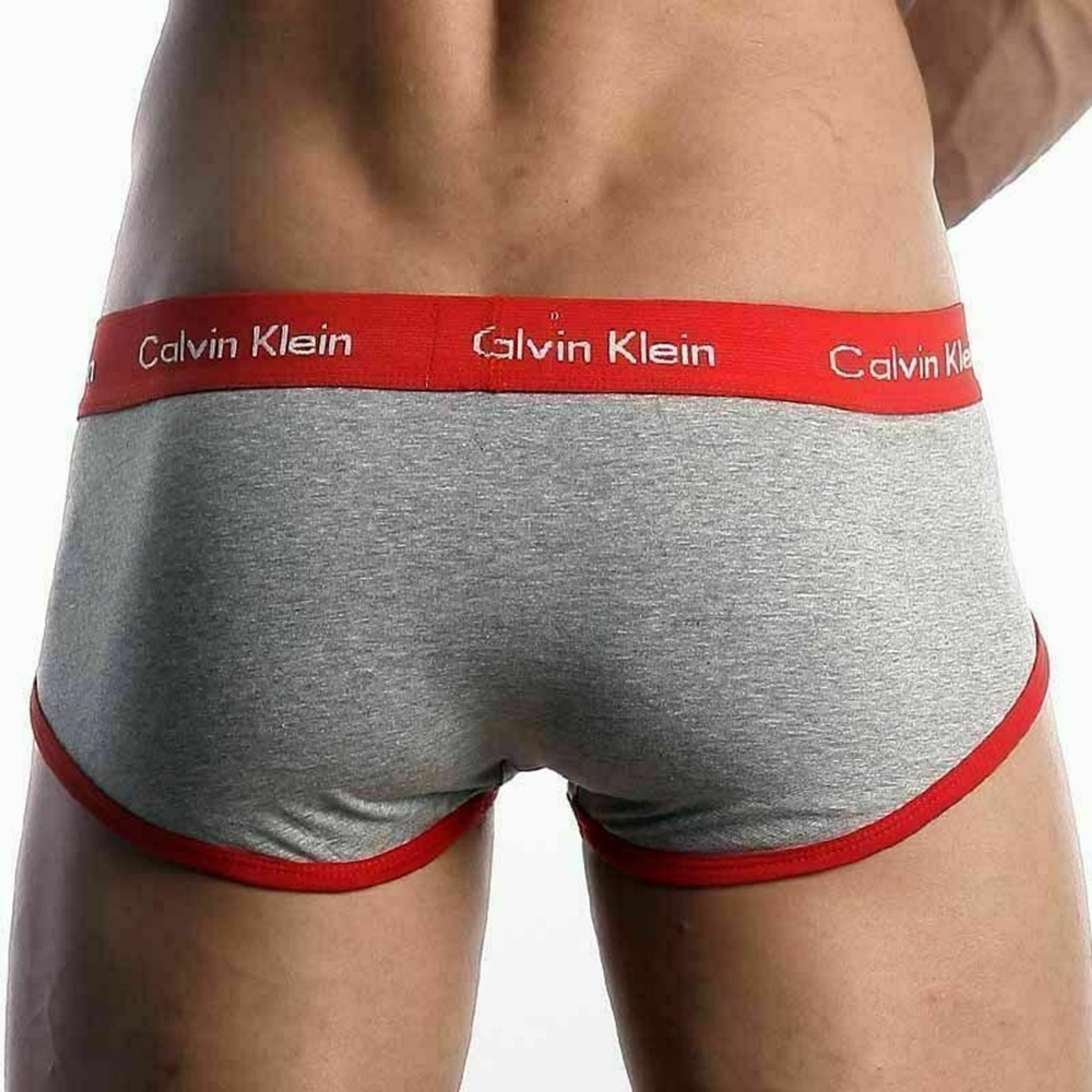 Мужские трусы брифы Calvin Klein 365 Grey Red Brief фото 4