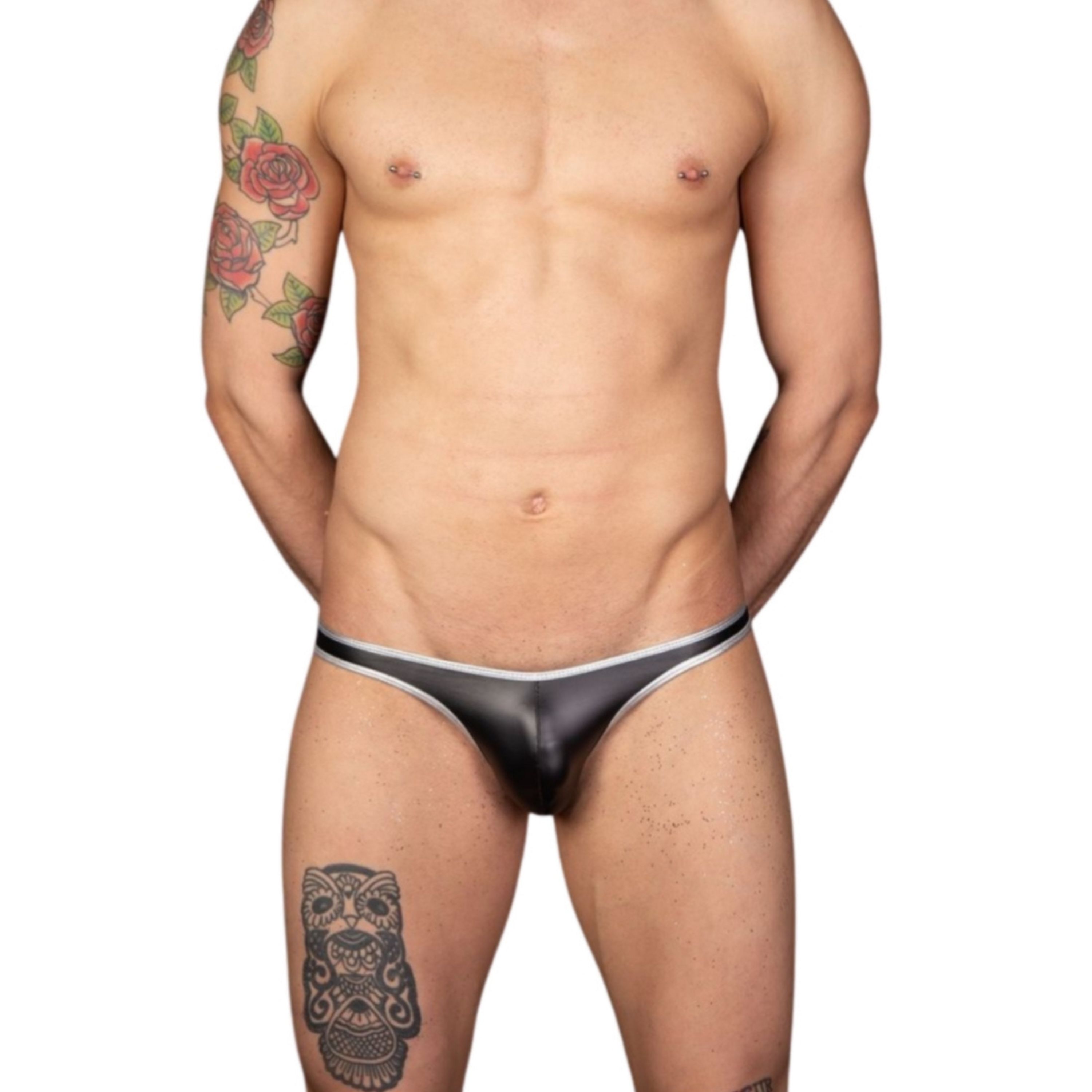 Мужские трусы слипы черные с прозрачной вставкой сзади Cosmos Colors LG20_BS фото 1