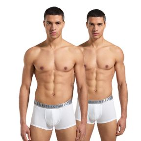 Фото Мужские трусы боксеры белые набор 2в1 Bikkembergs SILVER BKK1UTR11BI