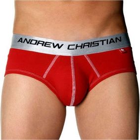 Фото Мужские трусы брифы красные с пуш-ап  Andrew Christian Shock Jock Red 