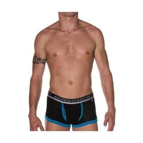 Фото Мужские трусы боксеры черные с синей окантовкой Andrew Christian Air Sculpt Boxer Black   AC4-M114