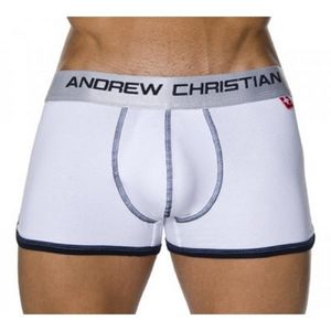 Фото Мужские трусы боксеры белые с пуш-ап Andrew Christian White Shock Jock Boxer 4720
