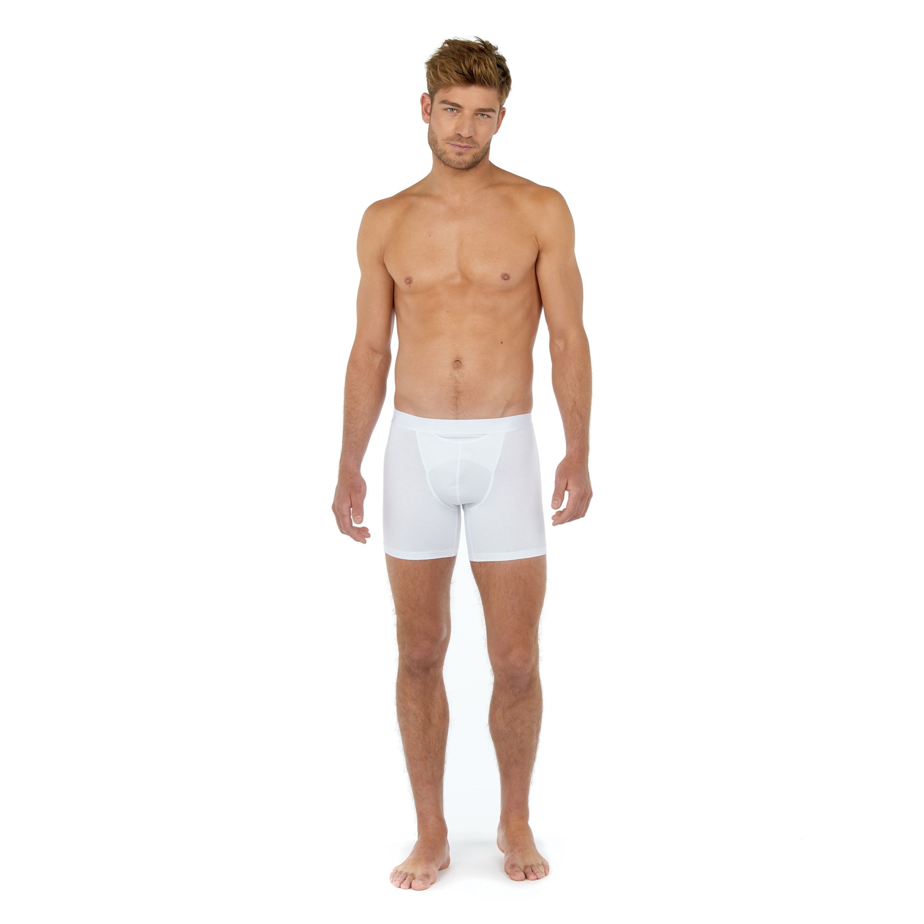 Мужские трусы боксеры удлиненные белые HOM HO1 Long Boxer Briefs HO1 359519_400003 фото 1