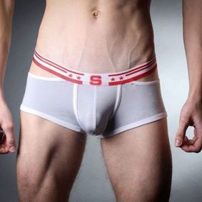 Фото Мужские трусы хипсы с вырезами по бокам серые Seeinner Grey Boxer