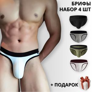 Фото Набор мужских трусов брифов 4в1+ПОДАРОК ROMEO ROSSI RR2081-01