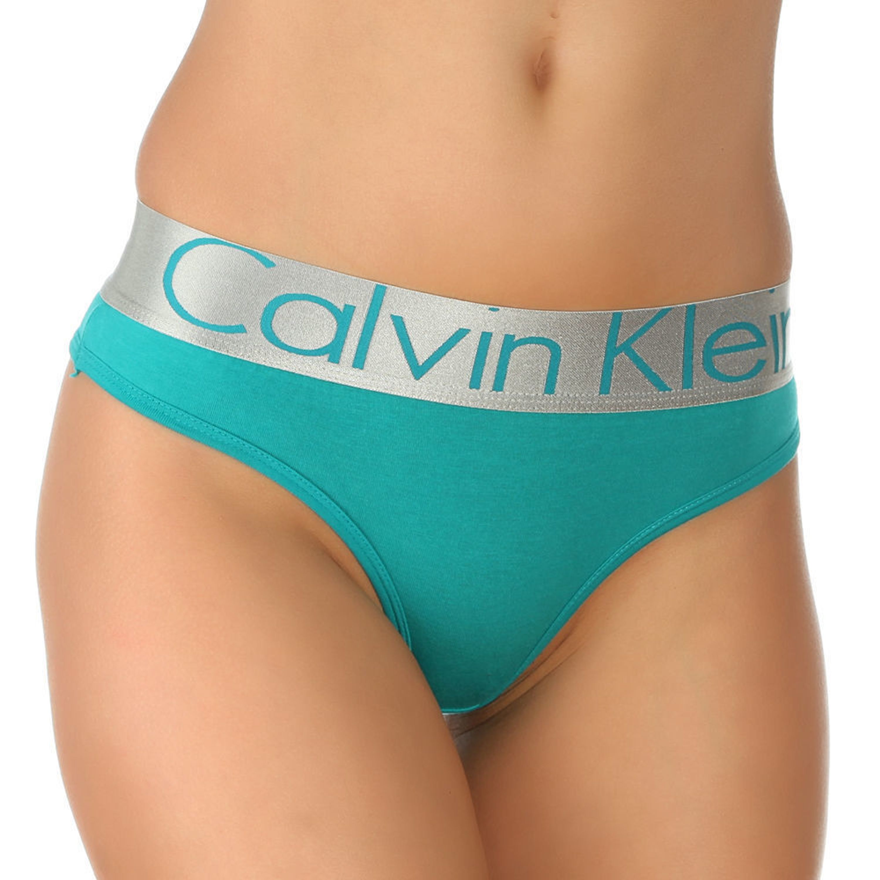 Женские трусы стринги зелено-бирюзовые Calvin Klein Women String Green-  Tourquoise фото 1