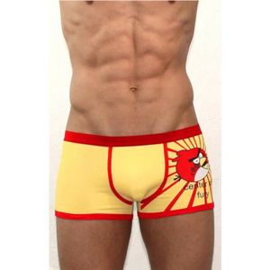 Фото Мужские трусы боксеры с Angry Birds желтые с красной окантовкой 
