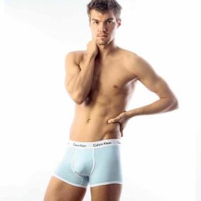 Фото Мужские трусы боксеры светло-голубые Calvin Klein 365 Trunks