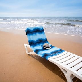 Фото Пляжное покрывало голубое в полоску DOREANSE 801